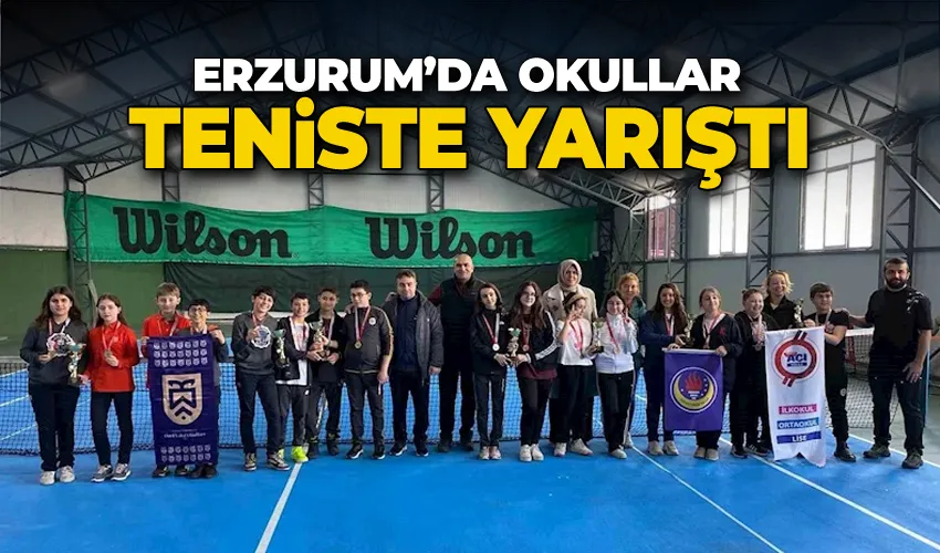 Okullar teniste yarıştı