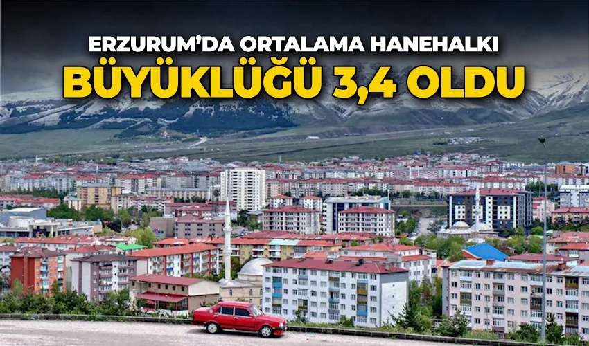 Erzurum’da ortalama hanehalkı büyüklüğü 3,4 oldu