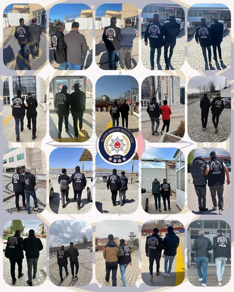 Elazığ’da hapis cezası bulunan 107 şahıs yakalandı