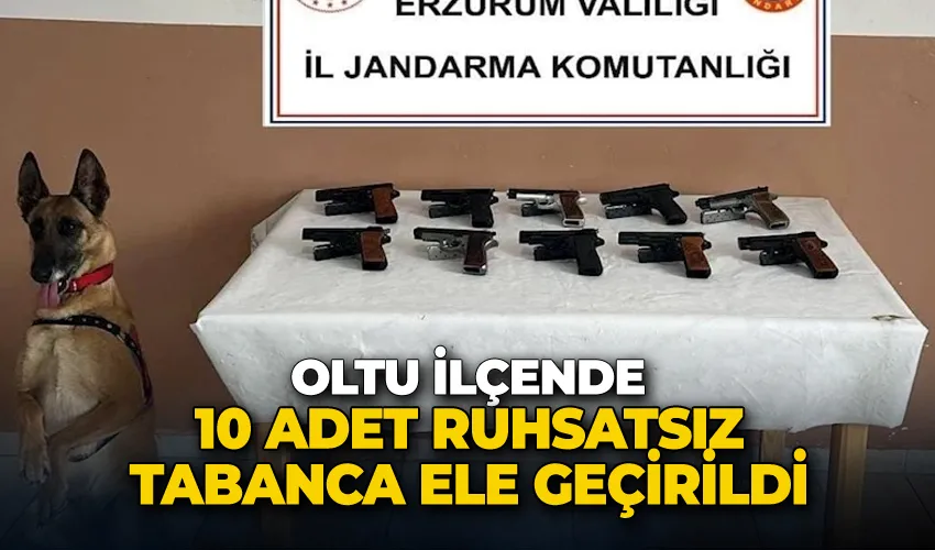 Oltu’da 10 adet ruhsatsız tabanca ele geçirildi