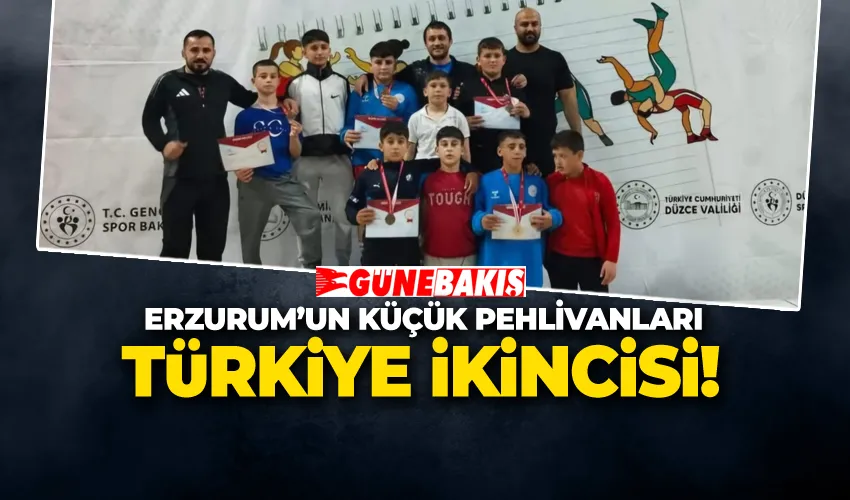 ERZURUM’UN KÜÇÜK PEHLİVANLARI TÜRKİYE İKİNCİSİ!