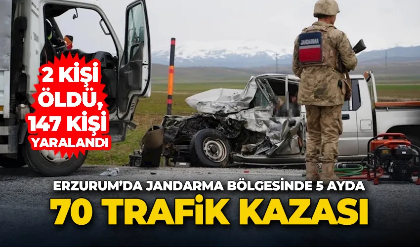 Erzurum’da jandarma bölgesinde 5 ayda 70 trafik kazası
