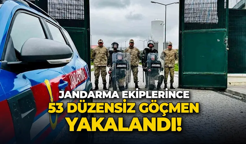 Jandarma ekiplerince 53 düzensiz göçmen yakalandı