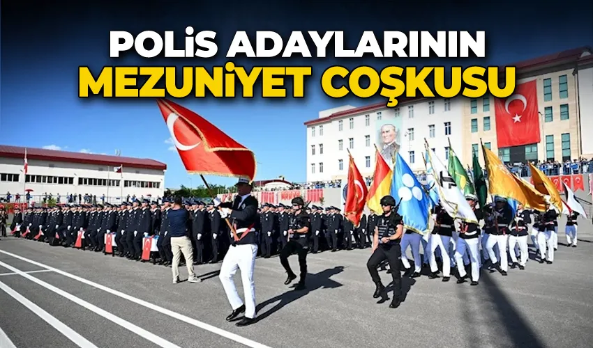 Polis adaylarının mezuniyet coşkusu