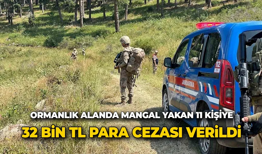 Ormanlık alanda mangal yakan 11 kişiye 32 bin TL para cezası verildi