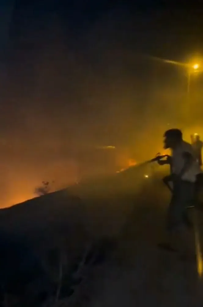 Altınçevre köyünde arazi yangını