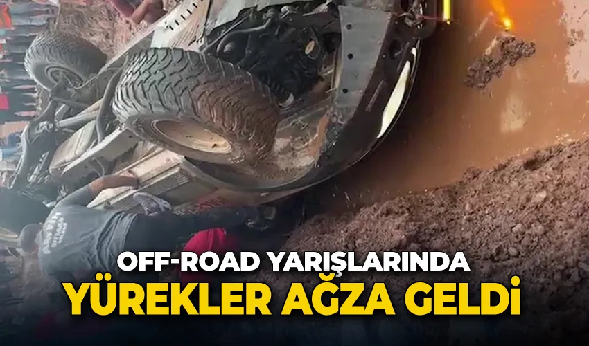Off-Road yarışlarında yürekleri ağza getiren kaza