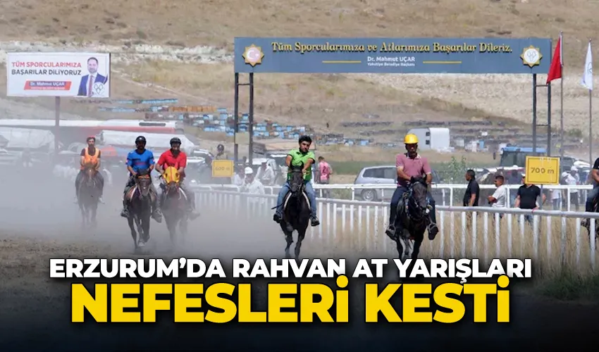 Erzurum’da rahvan at yarışları nefesleri kesti